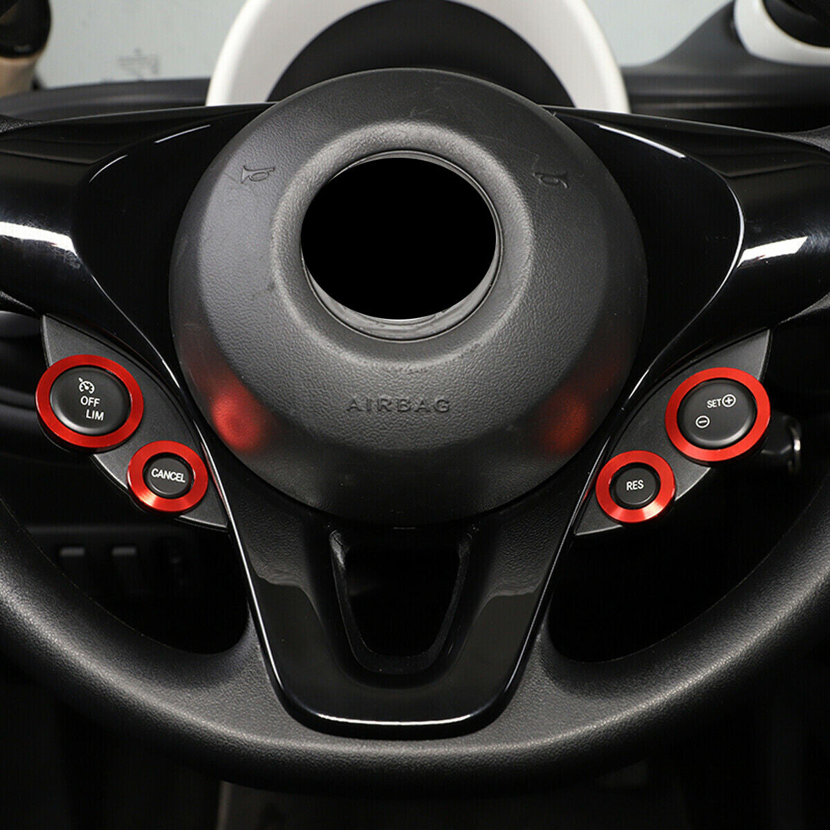 Alloy red steering wheel button ring protector for Smart 2016 - 2021 n