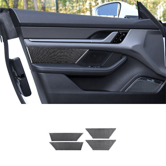 4x carbon fiber door speaker trim for Porsche Taycan 2019-2022