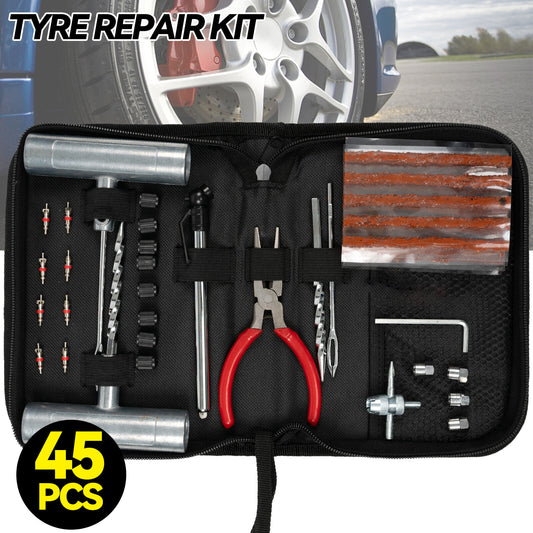 45PC Tire Kit DIY Tire Repair Plug Car Flat Repair Truck Motorcycle Home Patch?? Q