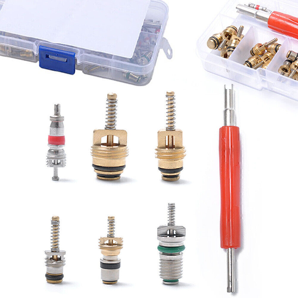 R134A A/C Car Auto Air Conditioning Valve Core Car Tire Assortment Kit 36Pcs Q