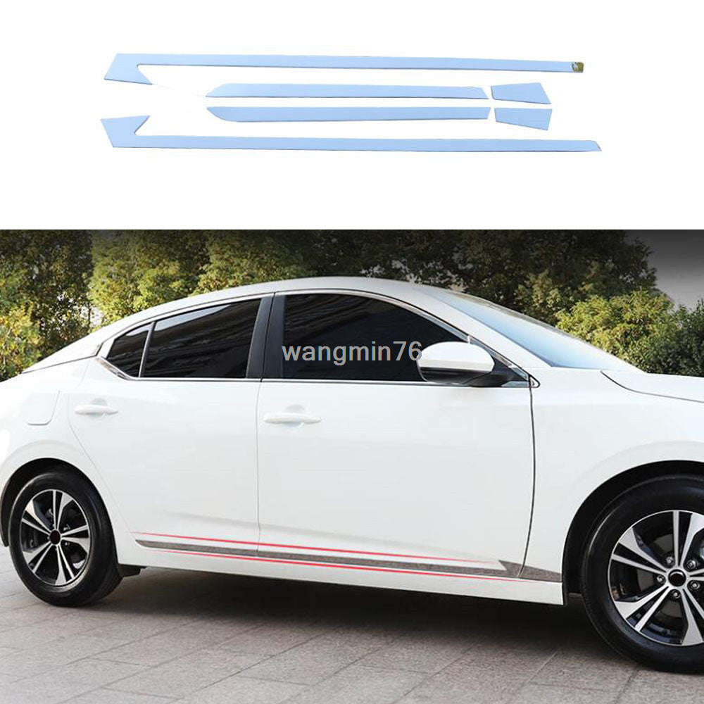 6P Chrome Side Door Body Molding Strips Cover Trim for Nissan Sentra 2020-2023