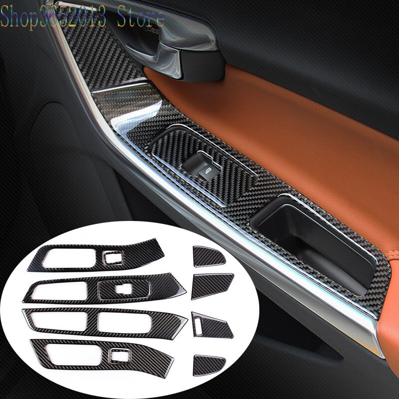for Volvo XC60 2010-2017 carbon fiber Inner Window Lift Panel Switch Cover Trim