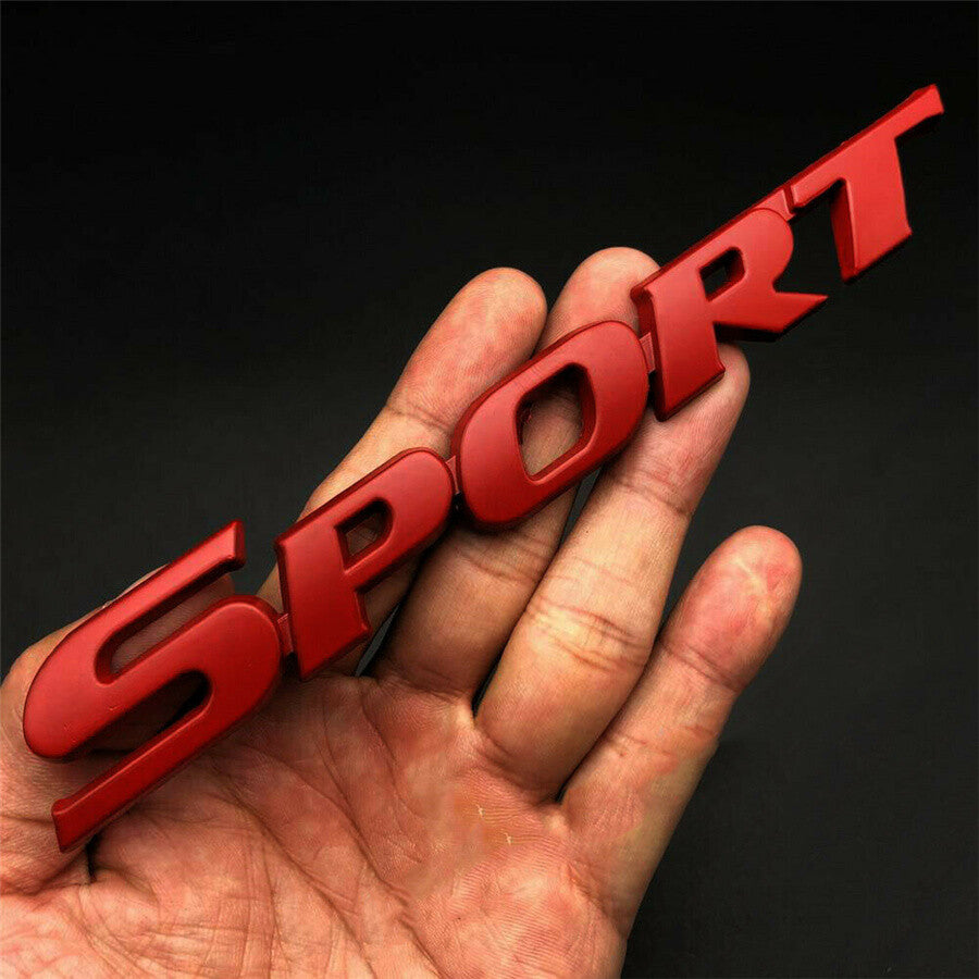 Red Sport Racing Logo Car Trim Sticker Auto Trunk Tailgate Emblem Decal 3D Metal