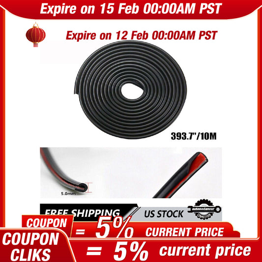32ft U Shape Rubber Seal Car Door Edge Guard Molding Trim Protectors Strip