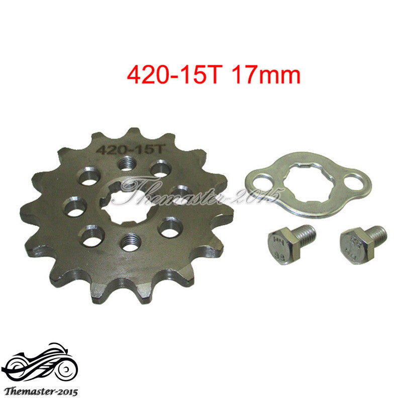 420 15 Tooth Teeth 17mm Front Engine Sprocket For 110 125 140 cc Pit Dirt Bike Q