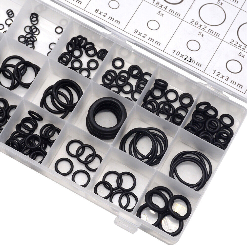225 Pcs O-ring Assortment Sealing Rings Set Nbr Rubber Washers Gasket