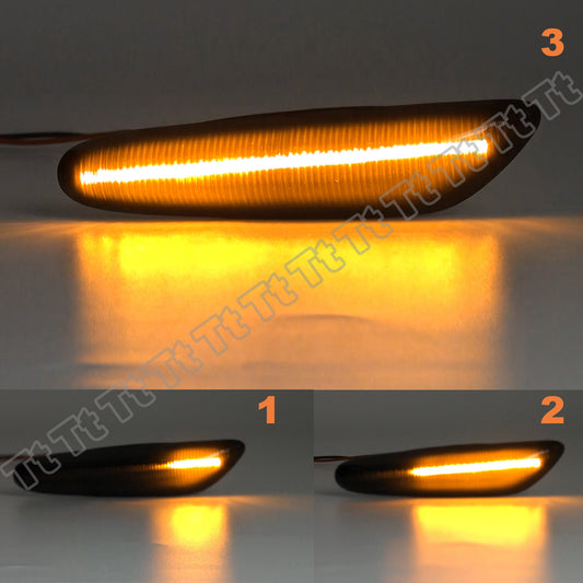 for E60 E61 E82 E88 E90 E91 E92 E93 Sequential Smoke LED Side Marker Lights - v
