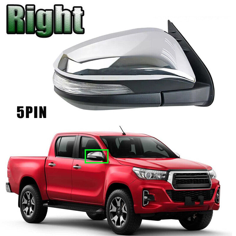 Right Side Door Mirror Rearview W/Turn Signal 5PIN For Hilux 2015-2020 v