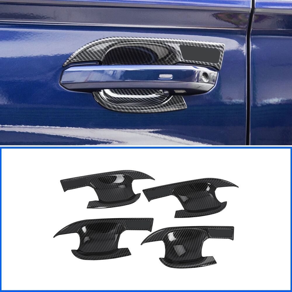 4P Carbon Fiber Out Door Side Handle Bowl Cap Cover Trim for Audi Q5 SQ5 2018-24