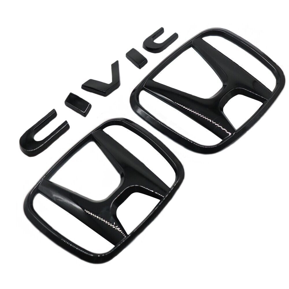 SET for H+CIVIC FC FK BLACK Glossy EMBLEM BADGE for CIVIC FC FK 2015-2021 STICKER
