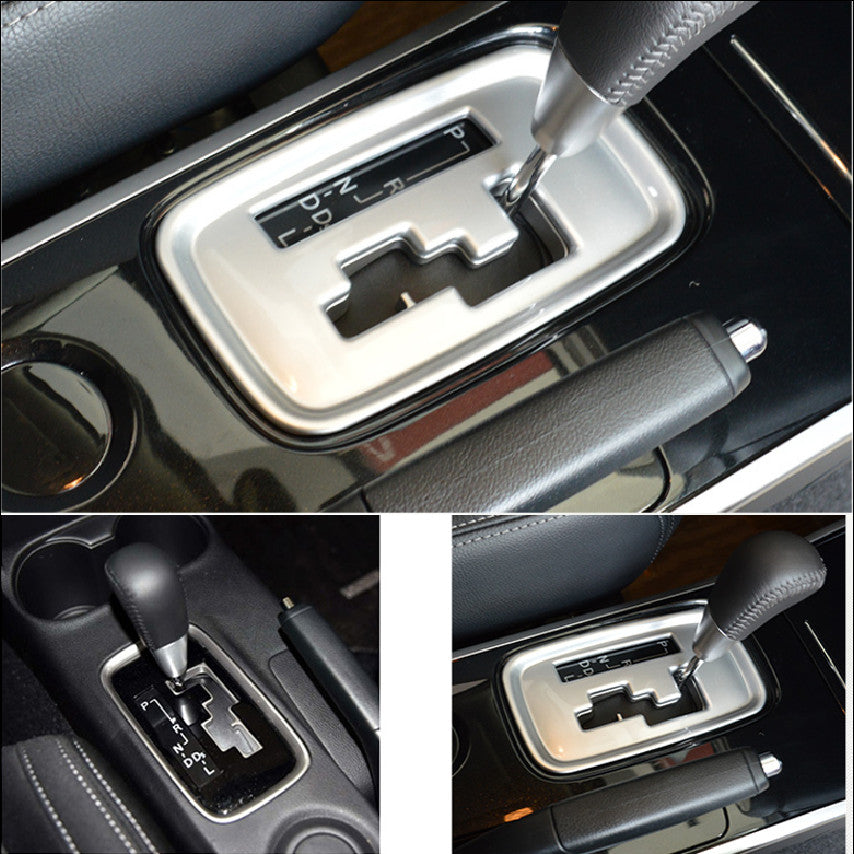 Matte Silver Car Gear Shift Panel Cover Trim For Outlander 2013-2020 v