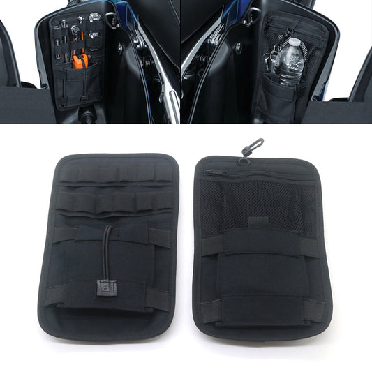 Pair Black Saddlebag Organizer Hard Bags Storage for Harley Touring Bagger 08-18 Q