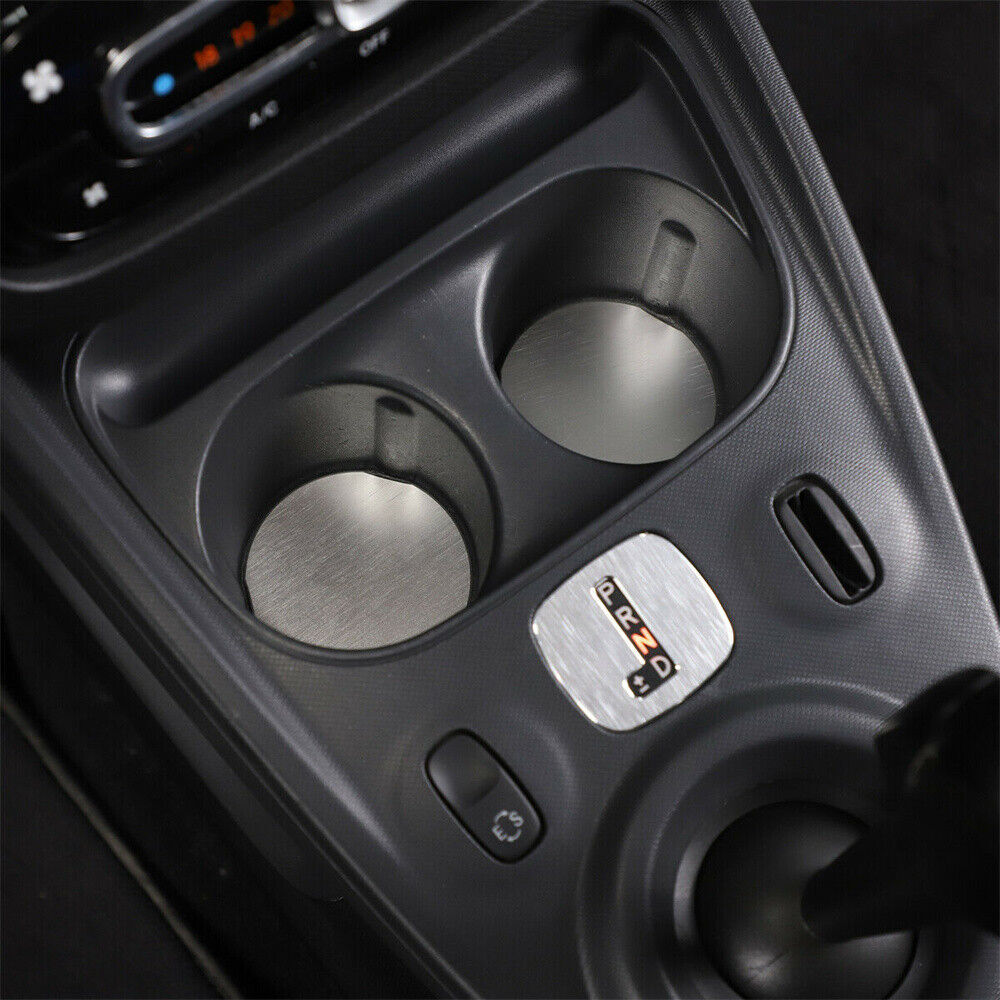 Alloy cup holder with gear display trim for Smart 15-21 Silver - n