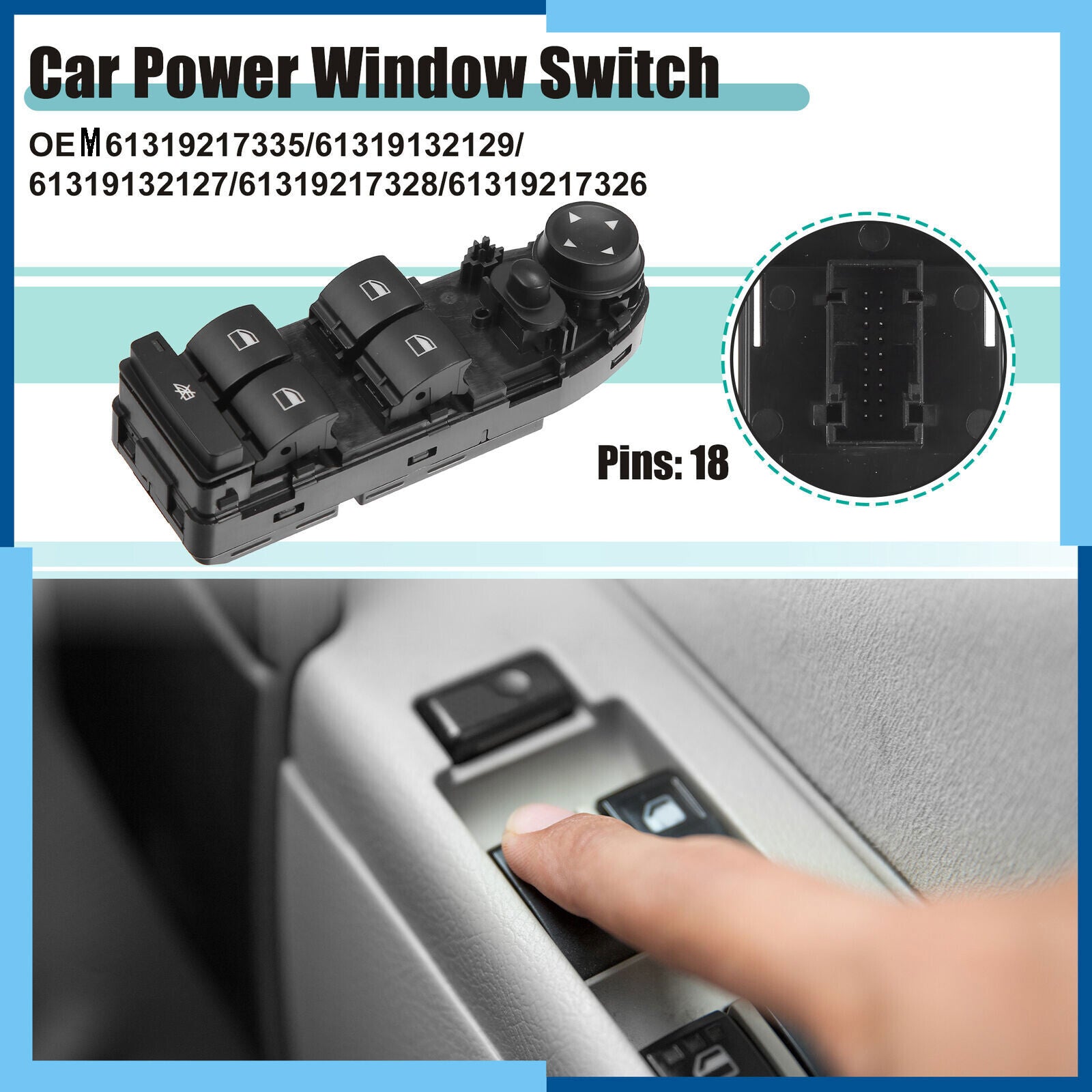 for BMW 325i 325xi Pack (1)Front Left Driver Side Master Power Window Switch NEW