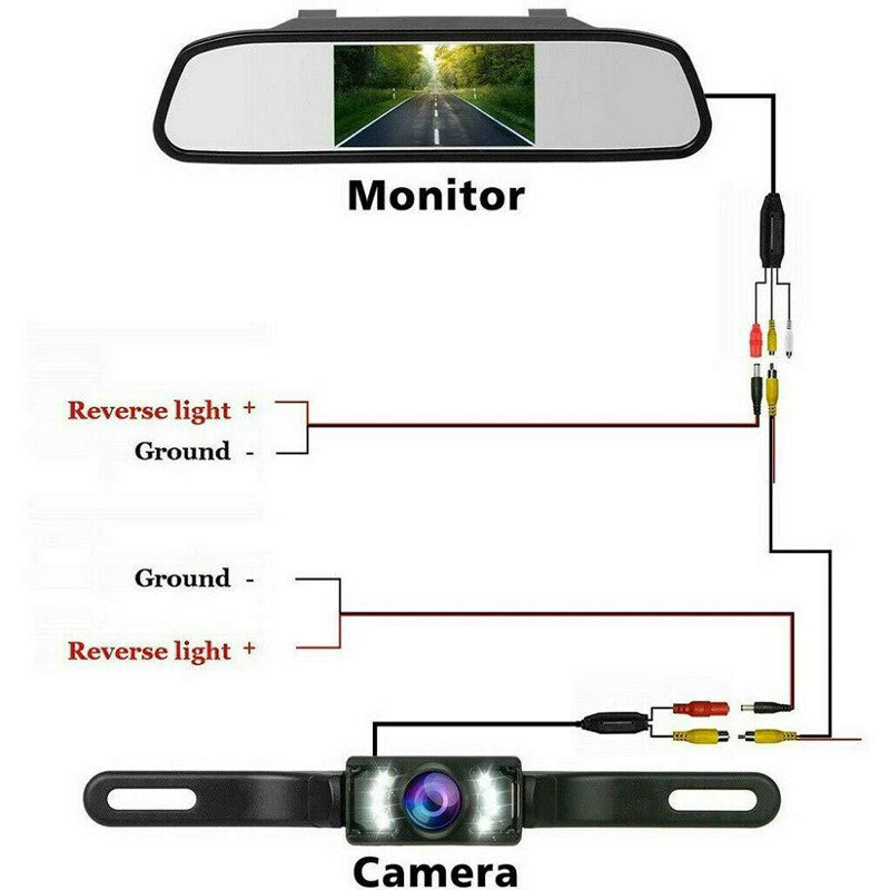 4.3-inch backup camera rearview night vision parking accessory - n