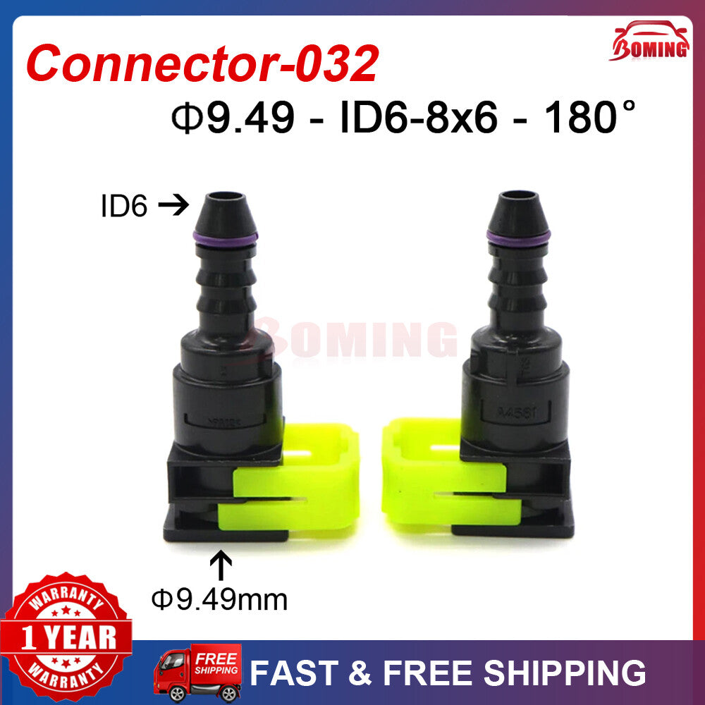 Automotive 2-piece 9.49mm ID6 8x6 fuel line hose quick release female connector Q