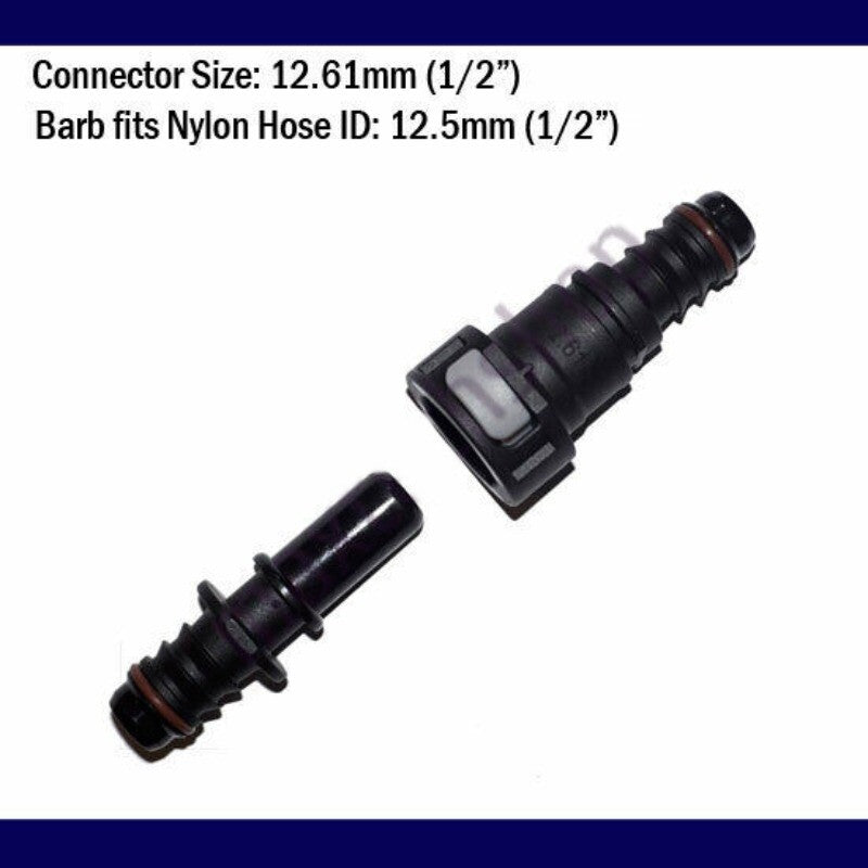 Quick Connect Disconnect 12.61mm 1/2 in Fuel Line ID 12mm 1/2 in Hose Barb Gas Q