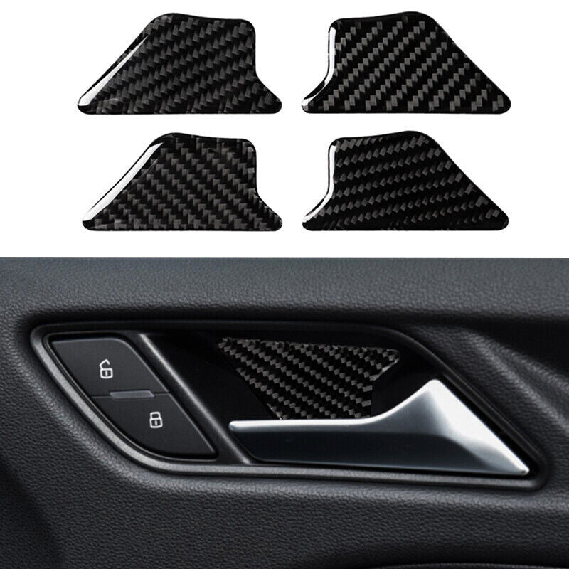 Real Carbon Fiber Car Inner Handle Door Handle Bowl Cover for Audi A3 S3 14-19