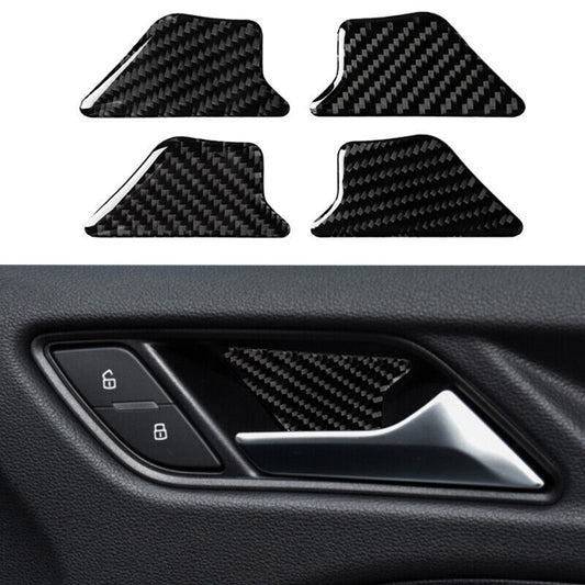 Real Carbon Fiber Car Inner Handle Door Handle Bowl Cover for Audi A3 S3 14-19
