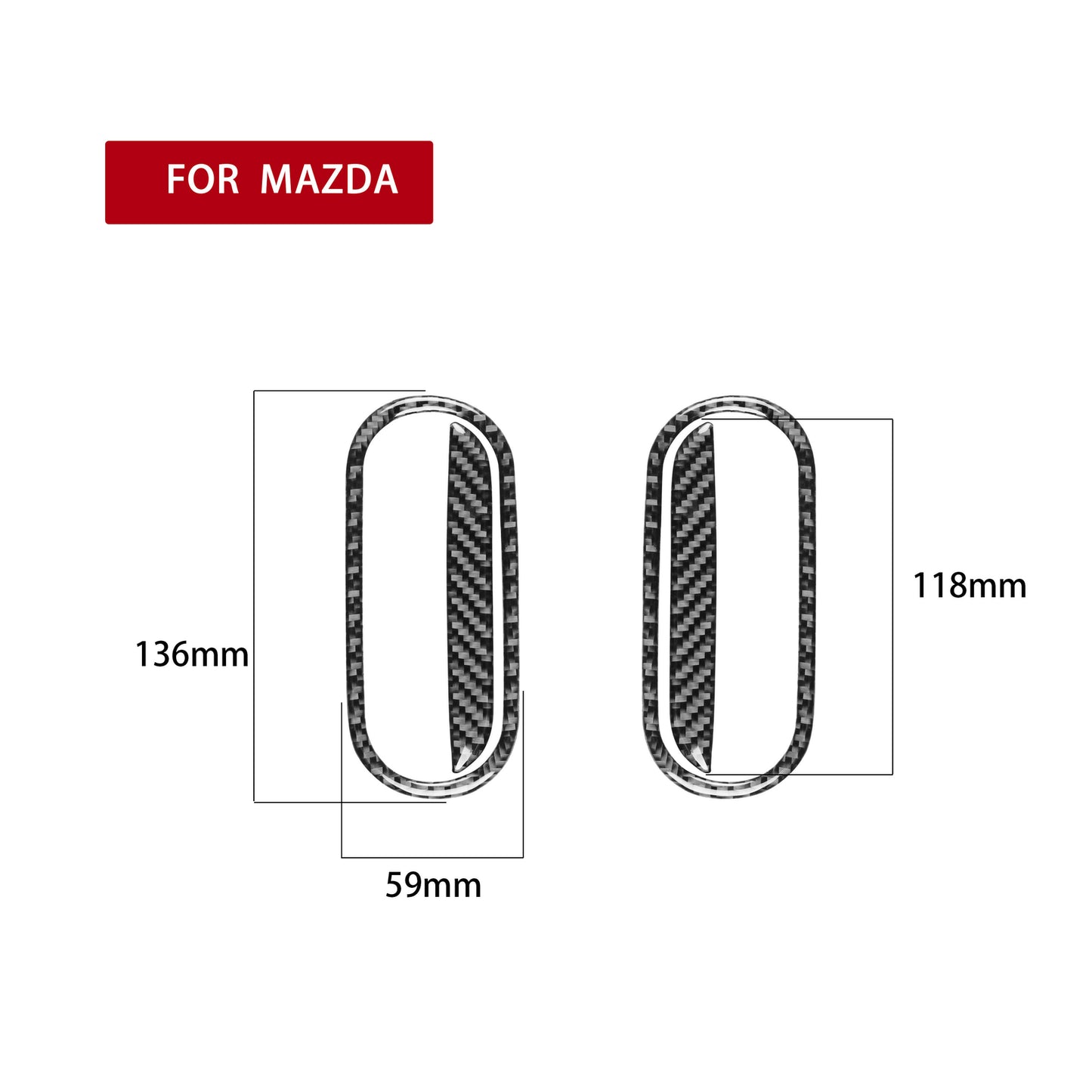 Suitable for RAV4 2019-2023 bright black striped side mirror rearview cover decoration- v