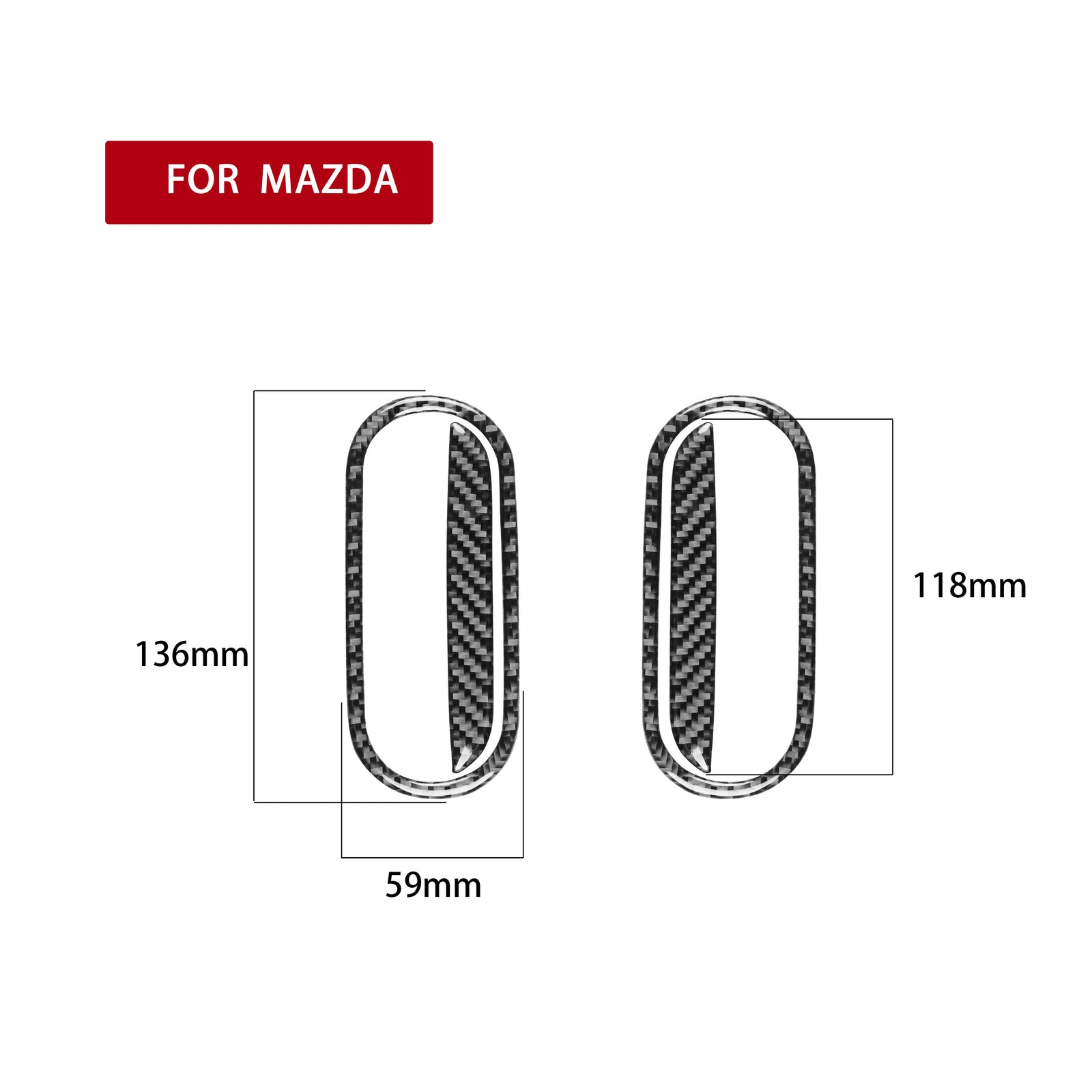 Suitable for RAV4 2019-2023 bright black striped side mirror rearview cover decoration- v