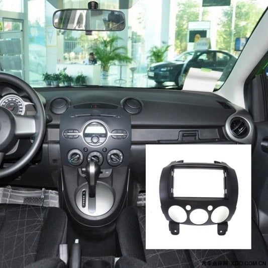 Fascia car stereo radio, 2-DIN panel, new black frame, suitable for Mazda 2/Demio 2011-2014. n