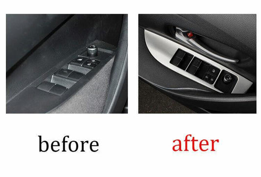 for Toyota for Corolla 2020-2023 Silver Steel Window Lift Panel Switch Cover Trim 4X