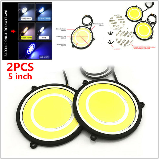 2-Pack 5-inch Car Daytime Running Lights, Round White LED COB Driving Fog Lights n