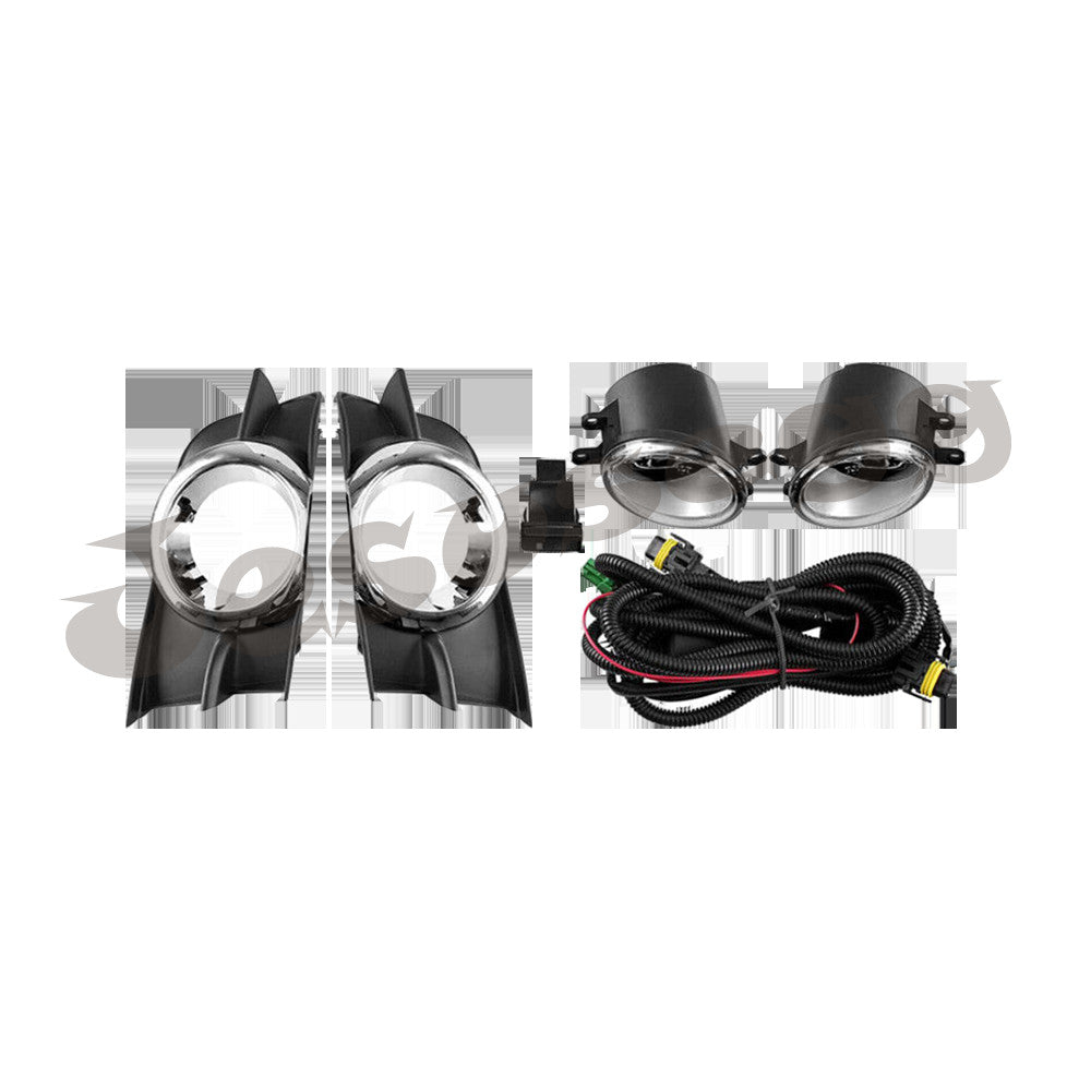 Fits 2009-2012 for Toyota Wish Complete Kit w/Bulb Bezel Wire Car Fog Lamp Lights