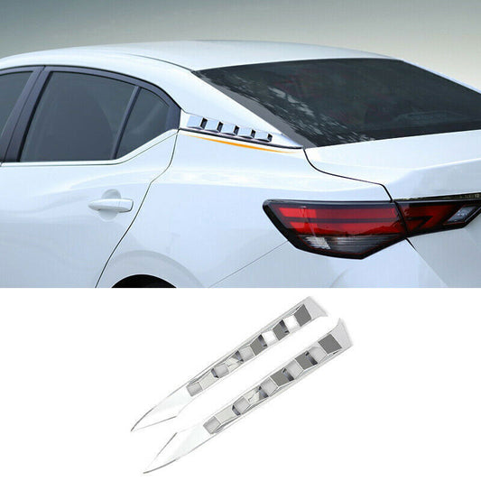 2P Chrome Rear Window D Pillar Side Trim Strip Cover For 2020-2023 for Nissan Sentra