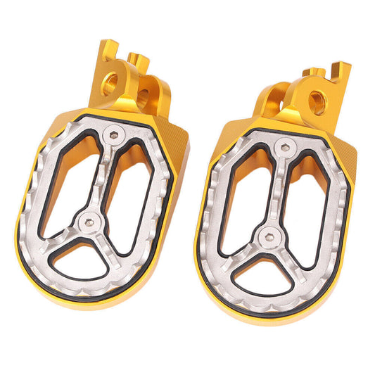 Gold Shark Teeth Racing Foot pegs for Kawasaki KX250 KX250F KX450F KLX450 08-15 Q