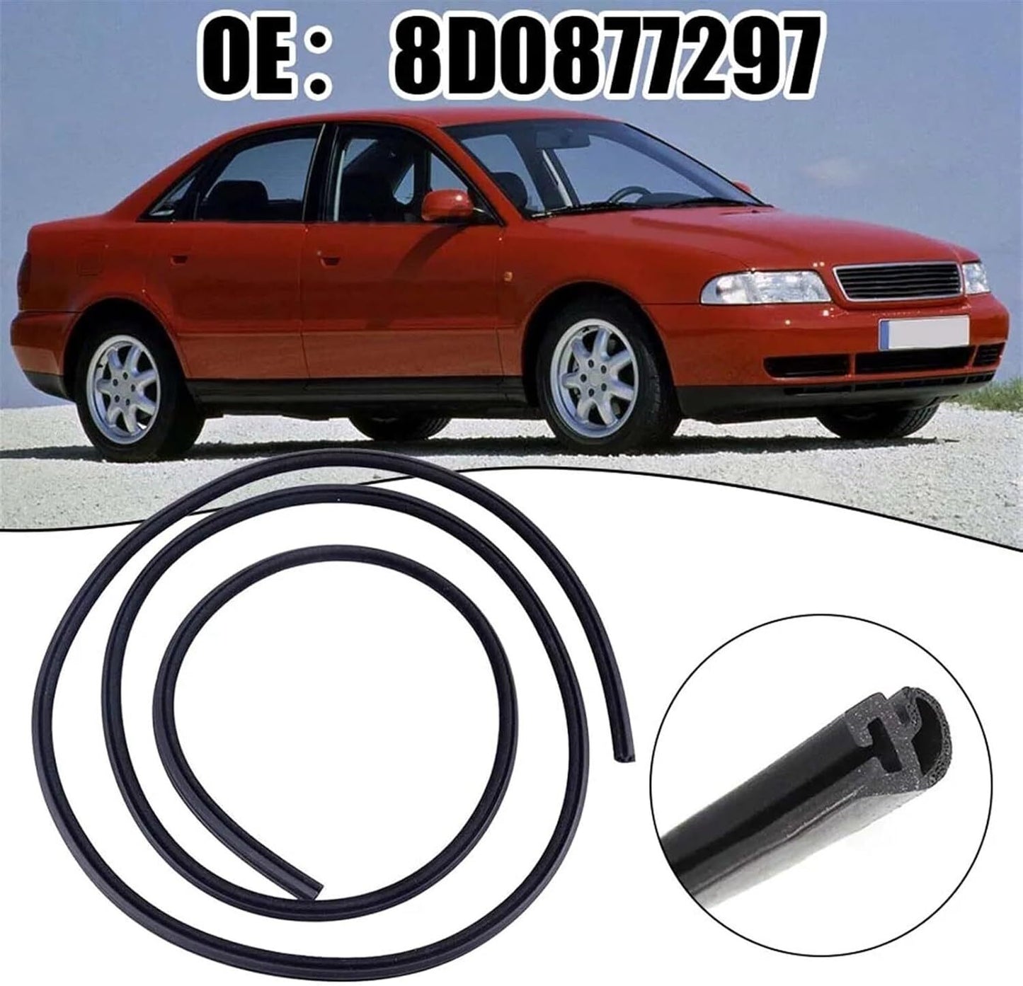 8D0877297 Sunroof Glass Gasket Seal Rubber for VW for Audi for Passat for Golf for Jetta Beetle