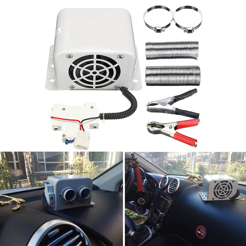 Universal 12V 1000W 2-socket car/RV for seat dashboard heater/heated air vent defroster n