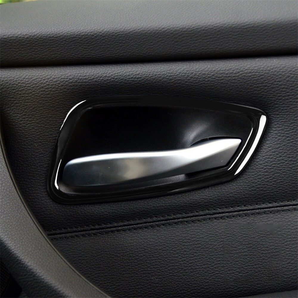 Black Interior Door Handle Bowl Ring Trim for BMW 3 Series E90 E92 E93 2005-2012