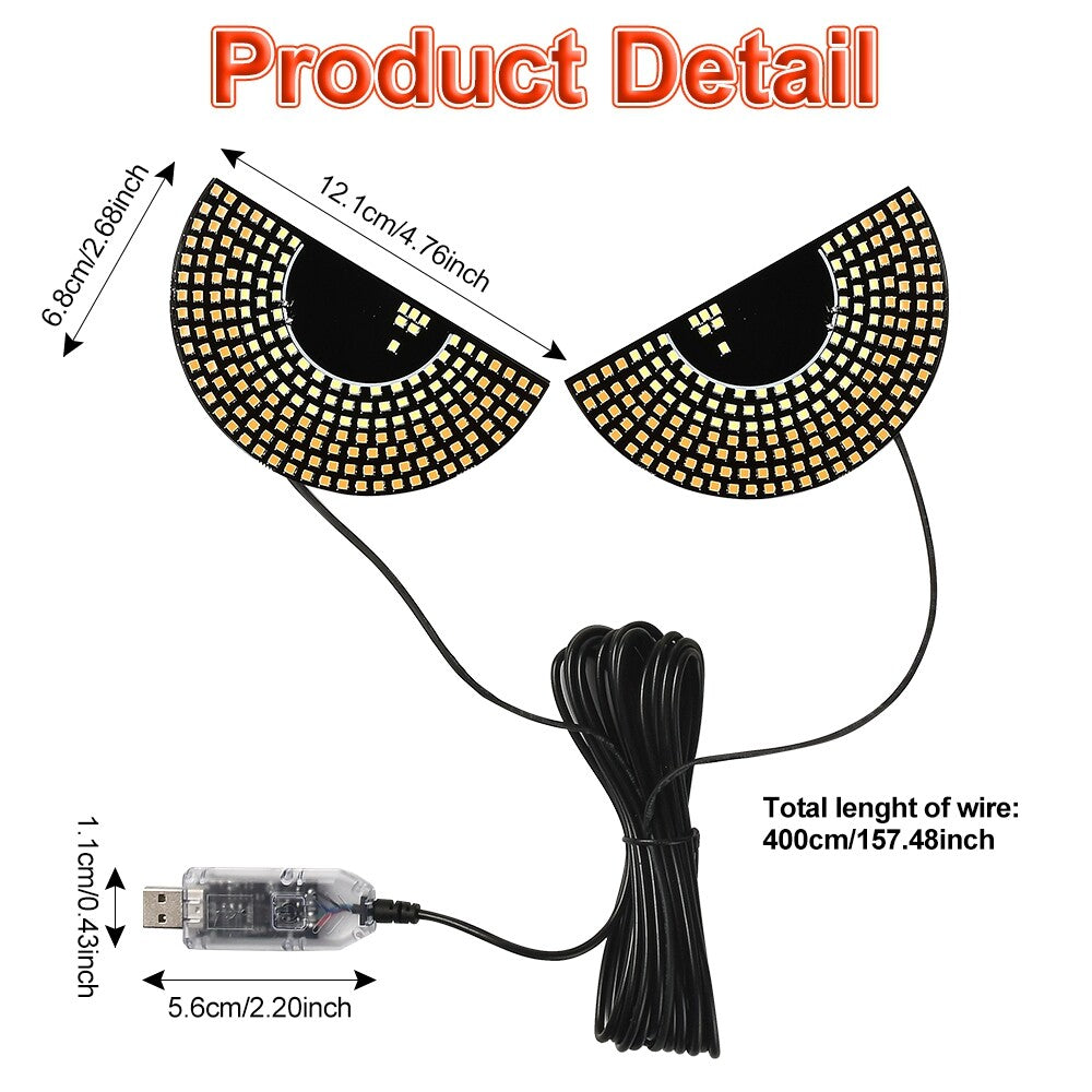 Yellow Devil Eyes Light for Car Rear Window Demon Eye Flicker Road Signal Light