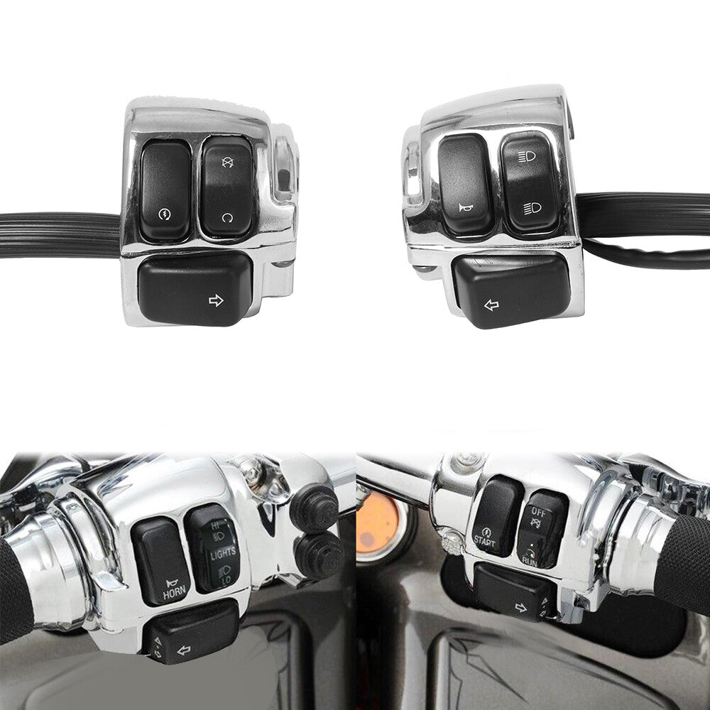 1-inch handlebar control switch + wiring harness for Harley Davidson Dyna Softail- n