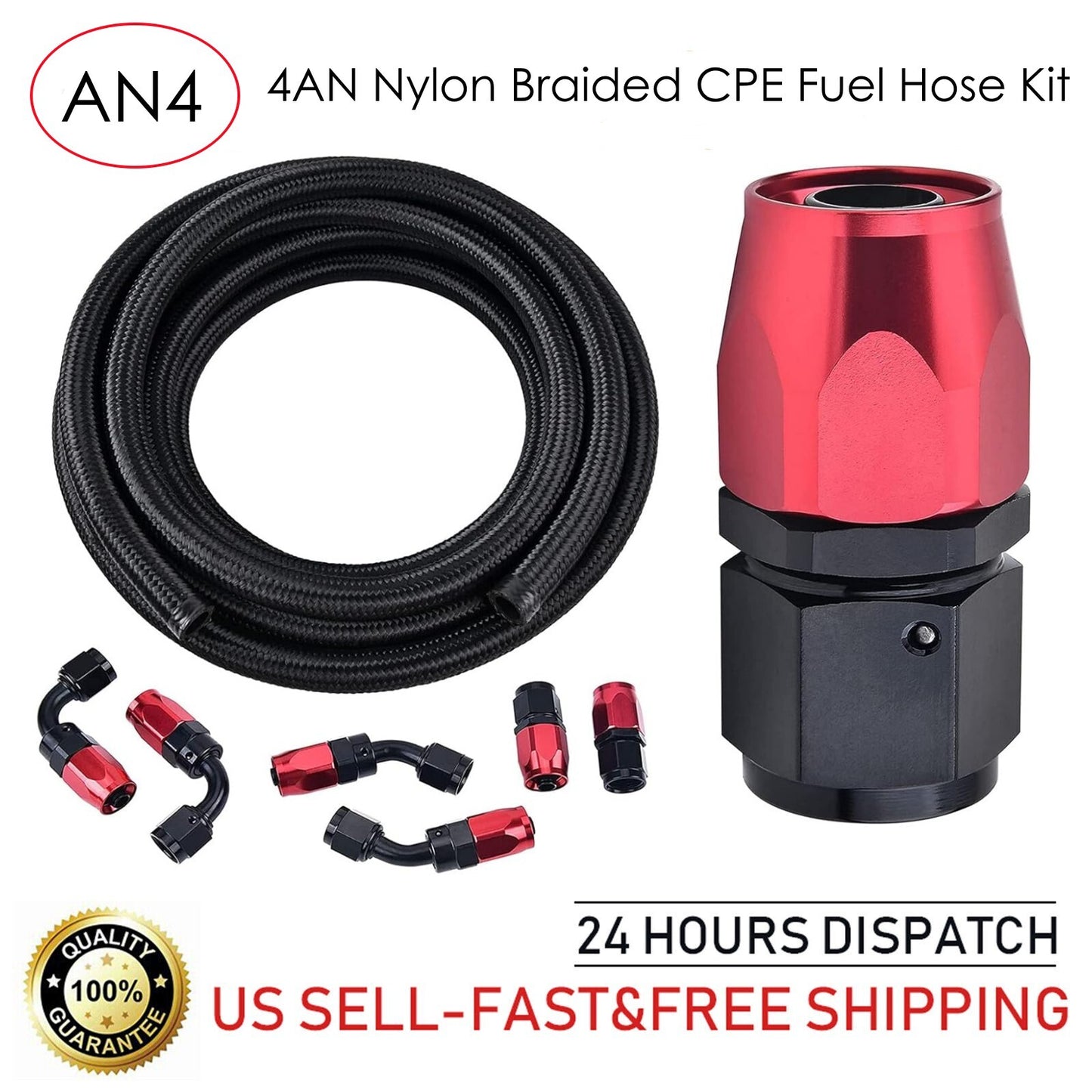 4AN fuel line nylon stainless steel braided fuel hose oil/gas/air hose CPE fuel