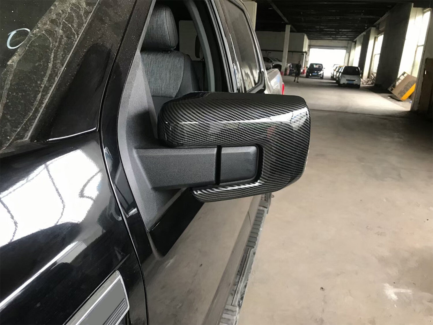 Side Rearview Mirror Caps Cover Trim  for ford  F150 2021 2022 2023 Carbon Fiber