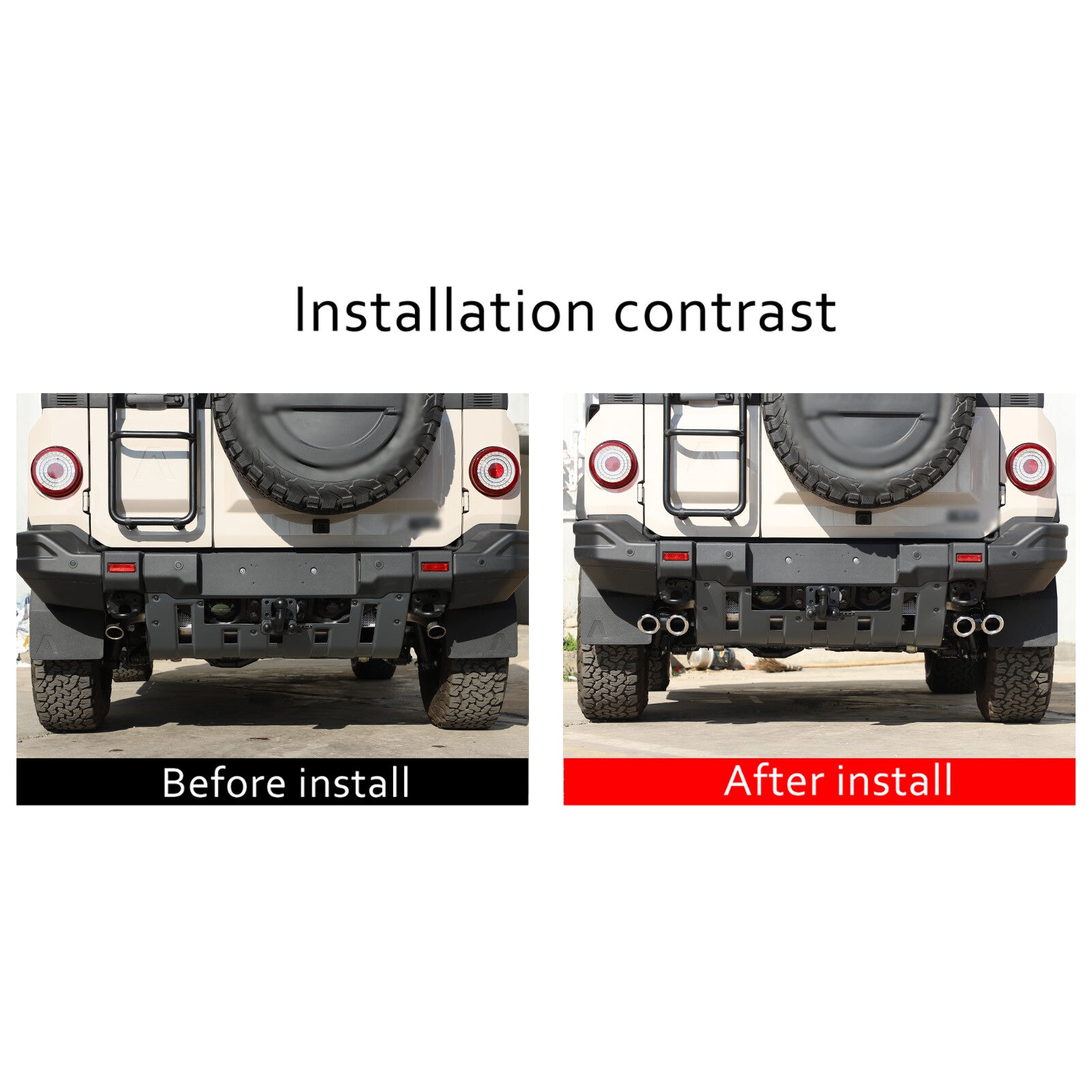 Fit For Ineos Grenadier Stainless Silver Rear Exhaust Four Outlets Modified Trim