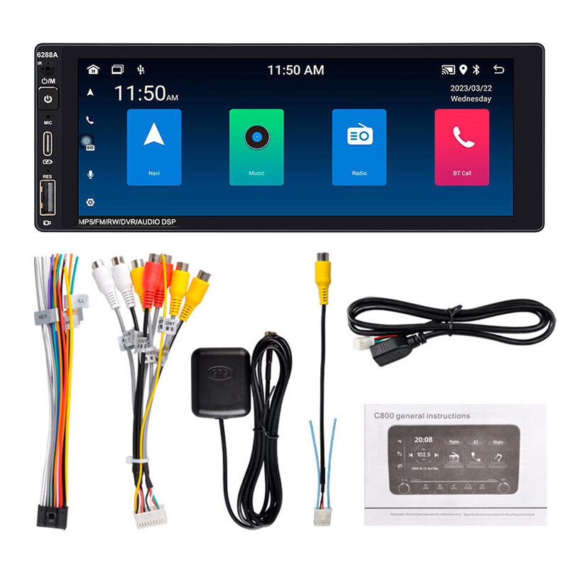 69inch 1Din Car Radio Stereo Bluetooth FM MP5 Carplay Android Multimedia Player v