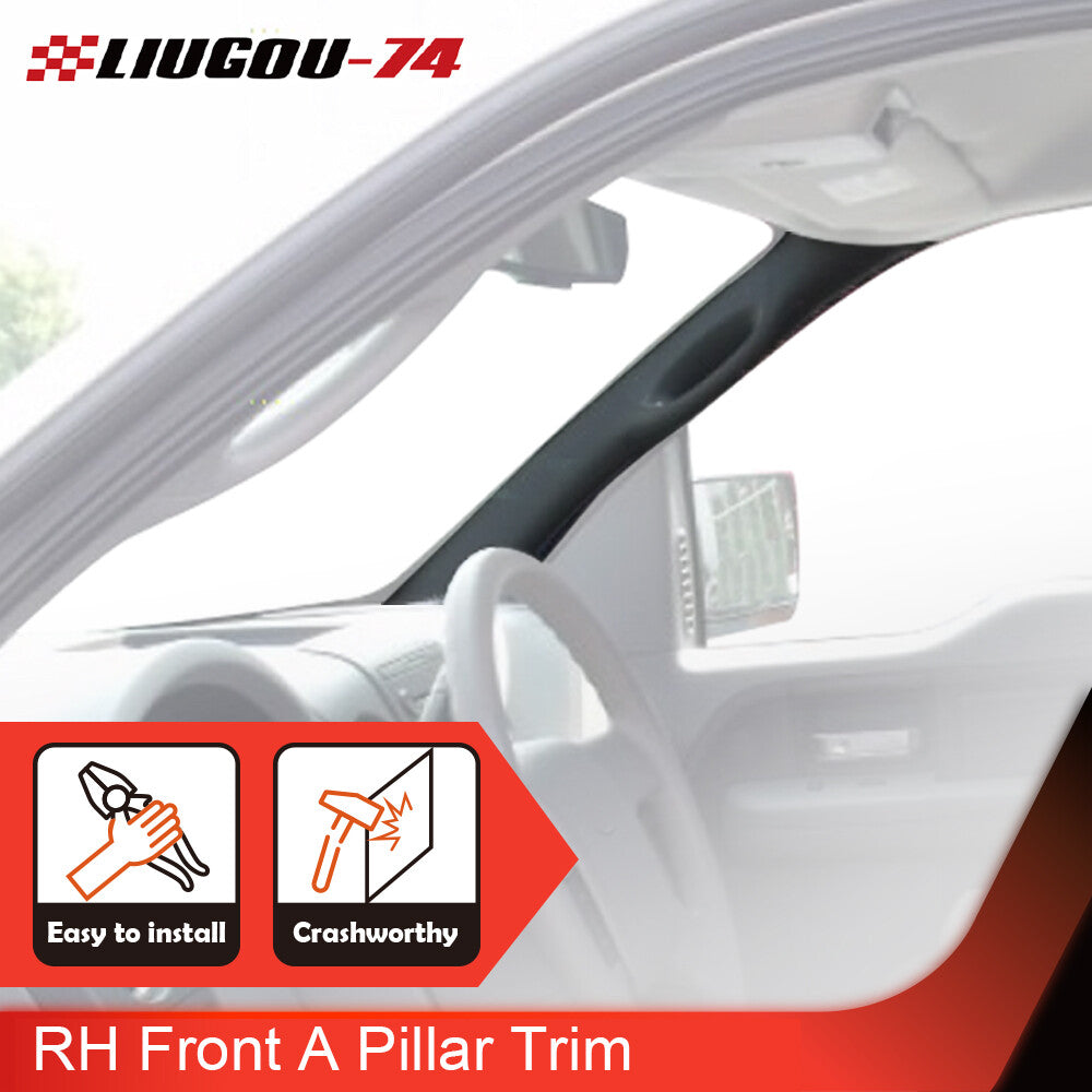 Fits 04-08 for F150 Right Grip Passenger Side Front A-Pillar Trim Black Handle - v