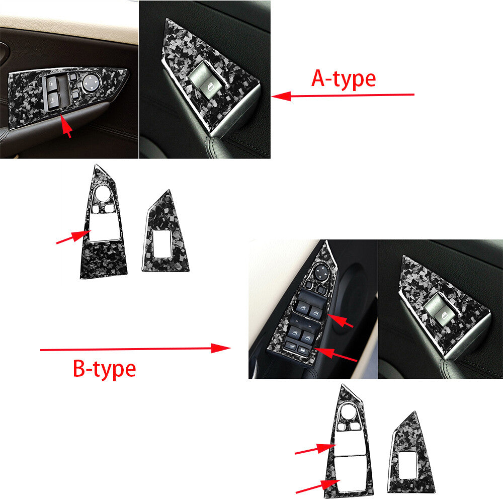 for BMW 6 series E63 E64 Couple 04-10 Forged Carbon Window Lift Switch Cover RHD