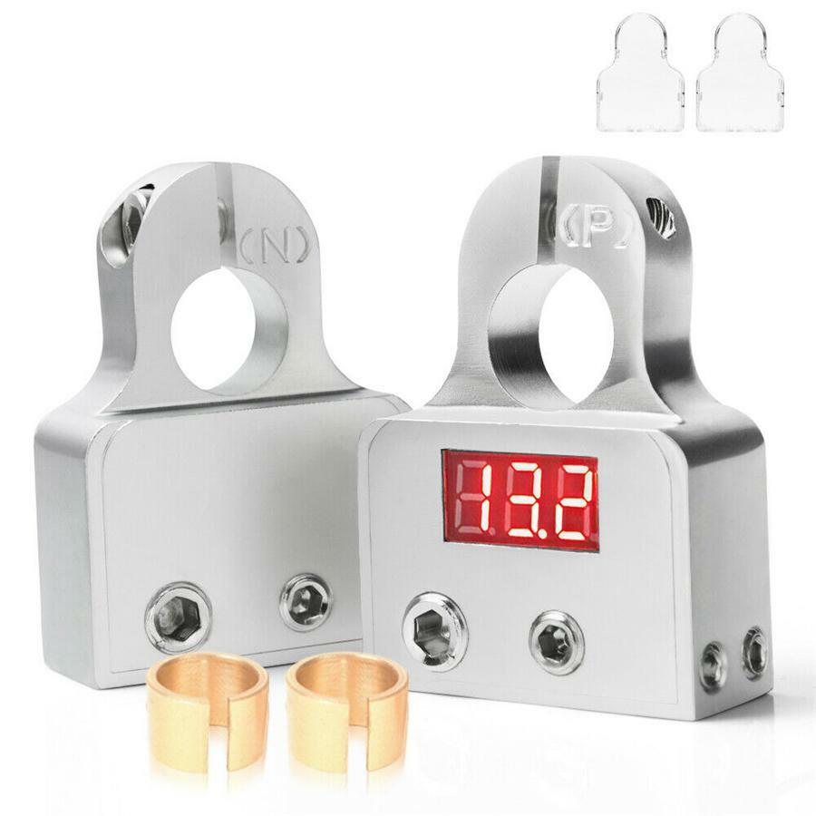 2pcs Positive/Negative Battery Terminal Pair 0 4 8 Awg Gauge w/Protector Cover