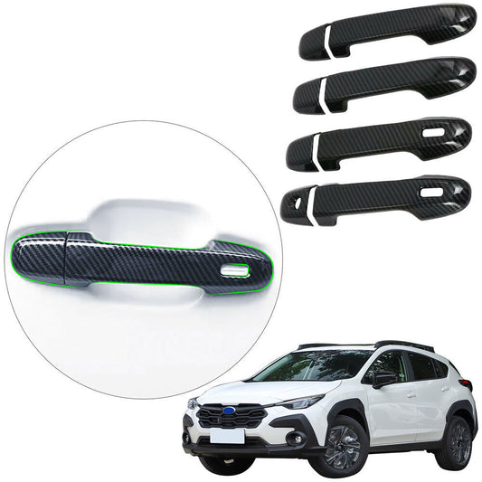 for Subaru Crosstrek 2024 Carbon Fiber ABS Outside Door Handle Cover Trim W/Hole n