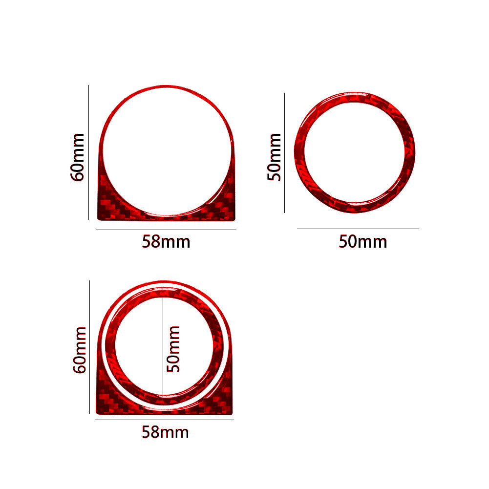 4X Red Carbon Fiber Interior Speaker Frame Cover Trim for Jeep for Wrangler 2007-10