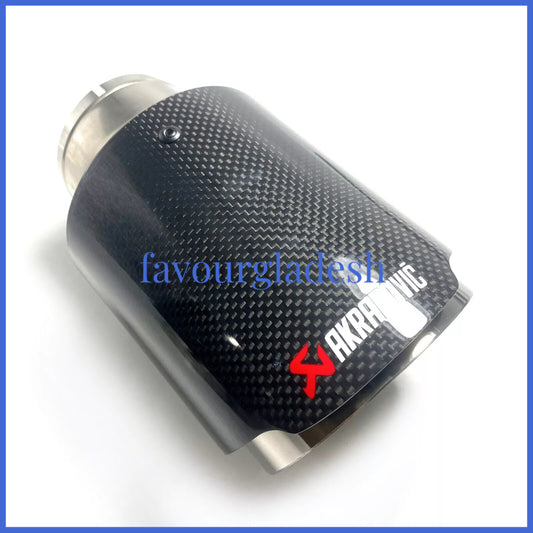 1 X IN 2.0 51MM OUT: 4.0 101MM Akrapovic Glossy Carbon Fiber Pipe Exhaust Tip