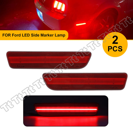 2 Pieces Red LED Rear Bumper Side Marker Lights for 2005 - 2009 for Mustang Red Len- v