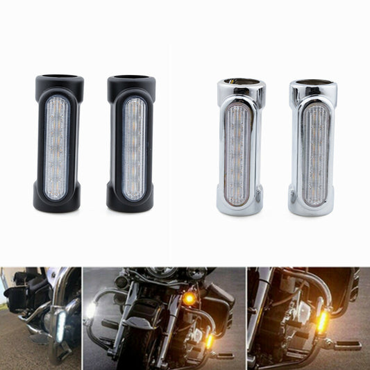 1.2532mm Highway Engine Guard Crash Bar LED Turn Signal DRL Light for Harley Q