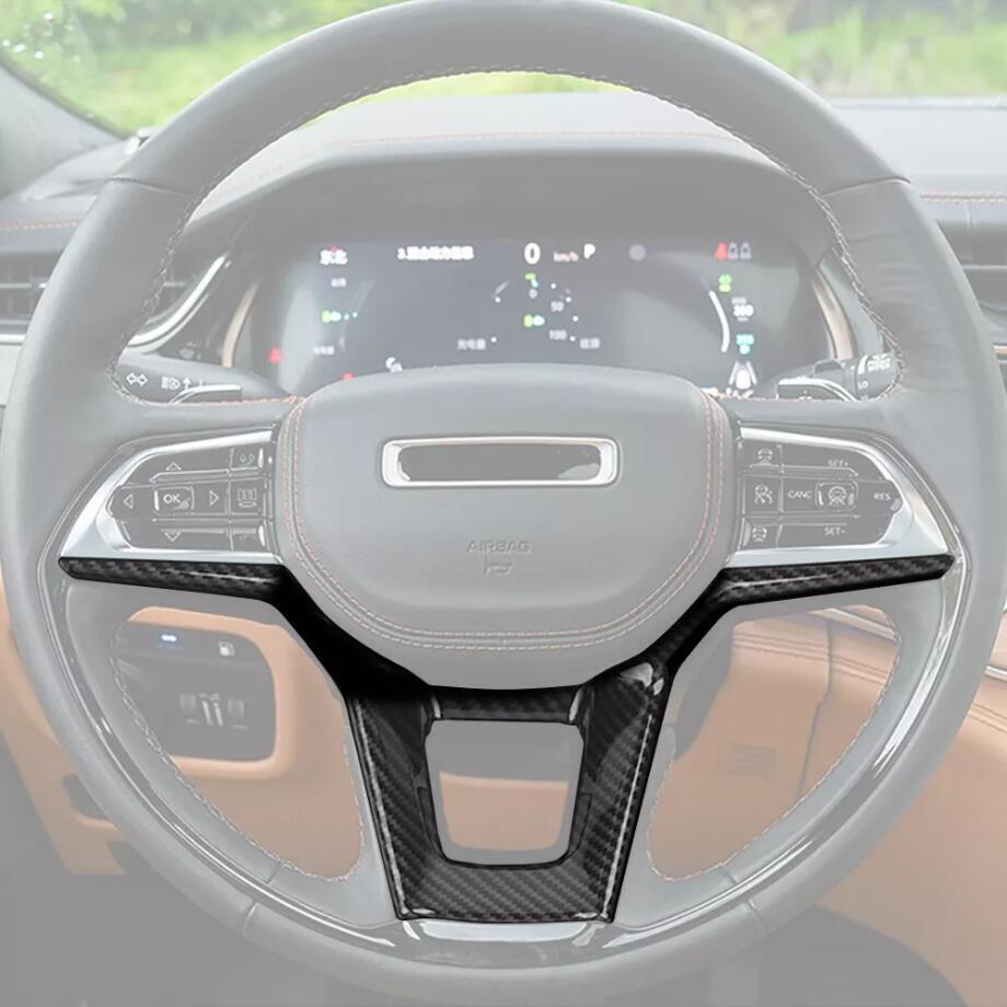 Car Steering Wheel Cover Trim for Jeep Grand Cherokee 22-2024 Accessories Carbon v