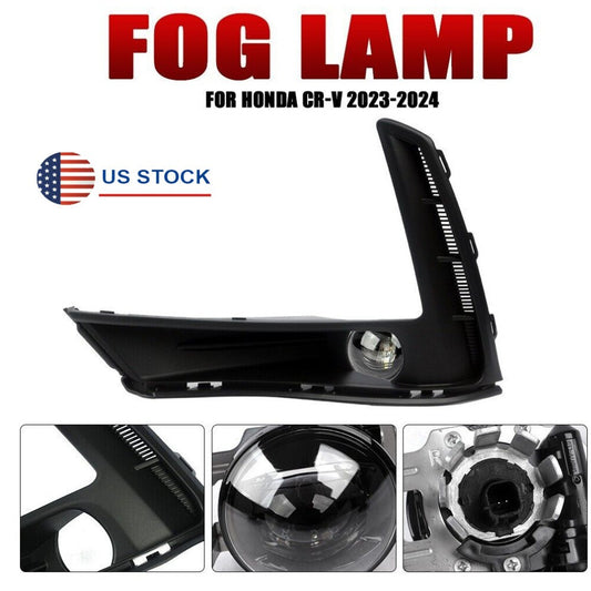 Fit for Honda CRV for CR-V 23-24 w/Bulb Switch Wire Bezel Bumper Fog Light Set
